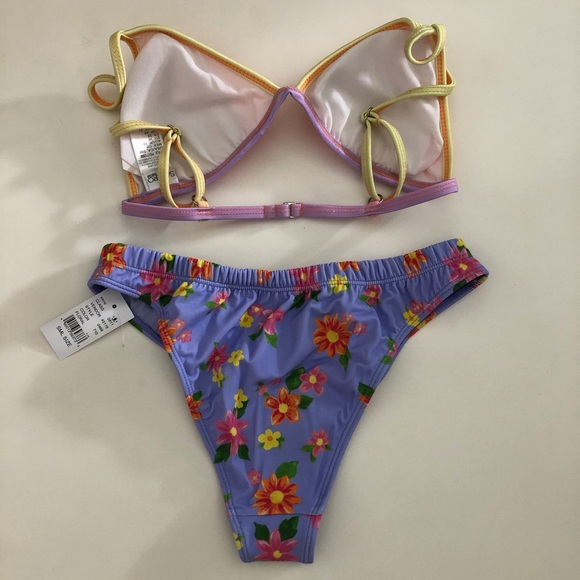 PacSun Ombré Floral Bikini Set Sz S - Picture 4 of 9